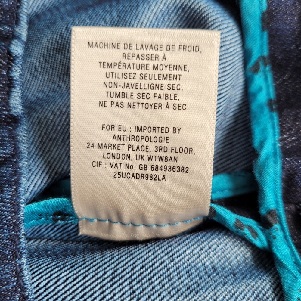 Anthropologie Leifsdottir Denim Blue Peplum Ruffle Hem Mini Skirt 6 - Picture 10 of 12